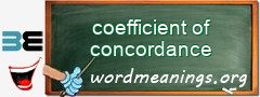 WordMeaning blackboard for coefficient of concordance